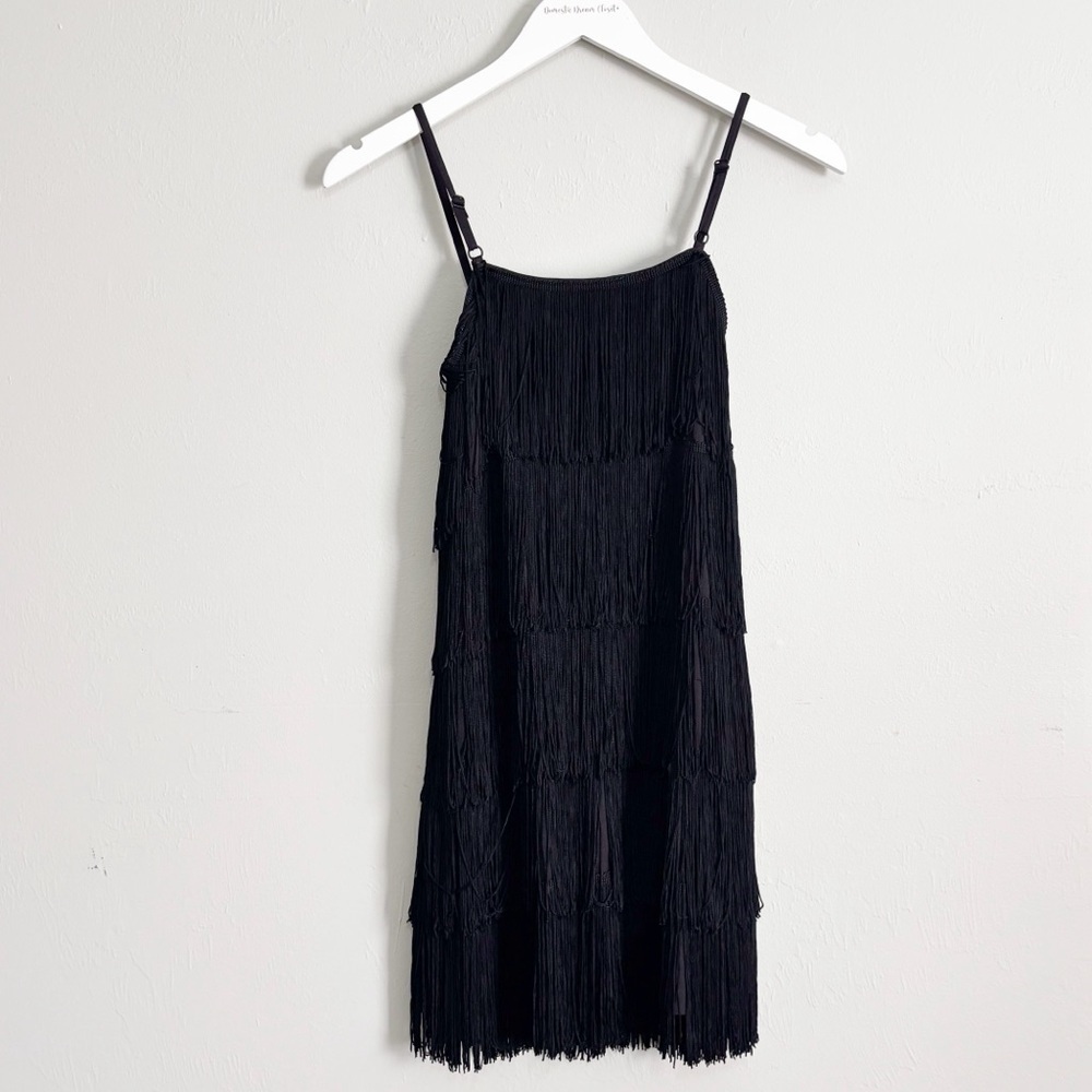 SWEET CHILI DANCE Girl’s Youth Black Heavily Fringe FLAPPER Dance Costume Sz 16